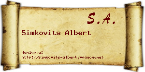 Simkovits Albert névjegykártya